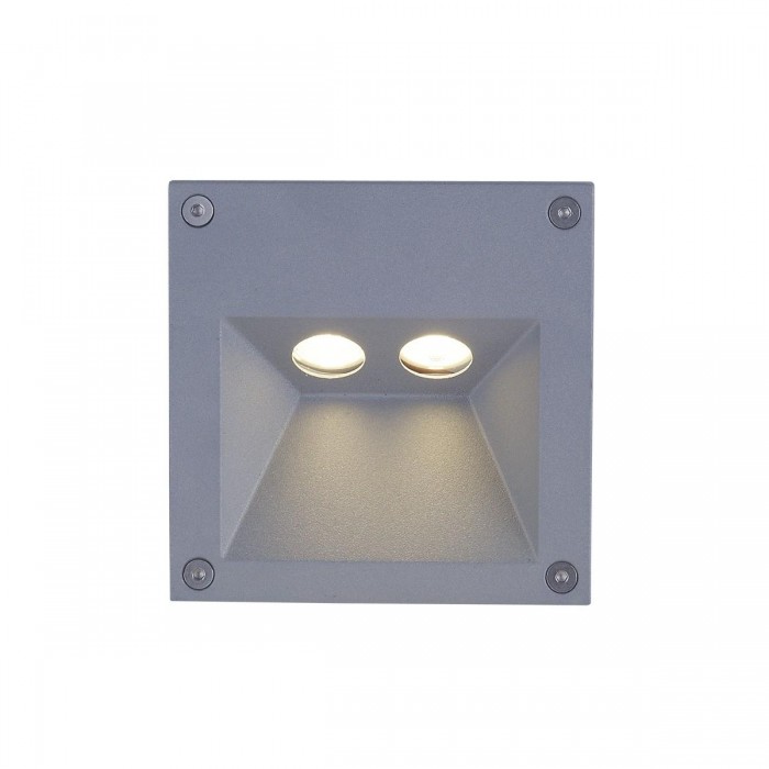 VK/02106/G/W - Φωτιστικό Led τοίχου, 200-240V, 2W, 3000K, 169lm, CRI>80, IP65, 11.4x11.4x6.5cm, γκρι VK/02106/G/W - Φωτιστικό Led τοίχου, 200-240V, 2W, 3000K, 169lm, CRI>80, IP65, 11.4x11.4x6.5cm, γκρι
