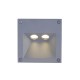 VK/02106/G/W - Φωτιστικό Led τοίχου, 200-240V, 2W, 3000K, 169lm, CRI>80, IP65, 11.4x11.4x6.5cm, γκρι VK/02106/G/W - Φωτιστικό Led τοίχου, 200-240V, 2W, 3000K, 169lm, CRI>80, IP65, 11.4x11.4x6.5cm, γκρι