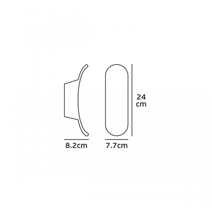 VK/02074/BR/W - Φωτιστικό Led τοίχου, 230V, 7W, 3000K, 589lm, CRI>80, IP54, 24x7.7x8.2cm, καφέ VK/02074/BR/W - Φωτιστικό Led τοίχου, 230V, 7W, 3000K, 589lm, CRI>80, IP54, 24x7.7x8.2cm, καφέ