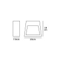 VK/02115/AN/W - Φωτιστικό Led τοίχου, Up/down, 220-240V, 18W, 3000K, 612lm, CRI>83, IP65, 20x7.9x18cm, ανθρακί