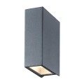VK/02091/AN/W - Φωτιστικό Led τοίχου, Up/down, 100-240V, 8W, 3000K, 346lm, CRI>83, IP54, 4.3x12.5x9cm, ανθρακί