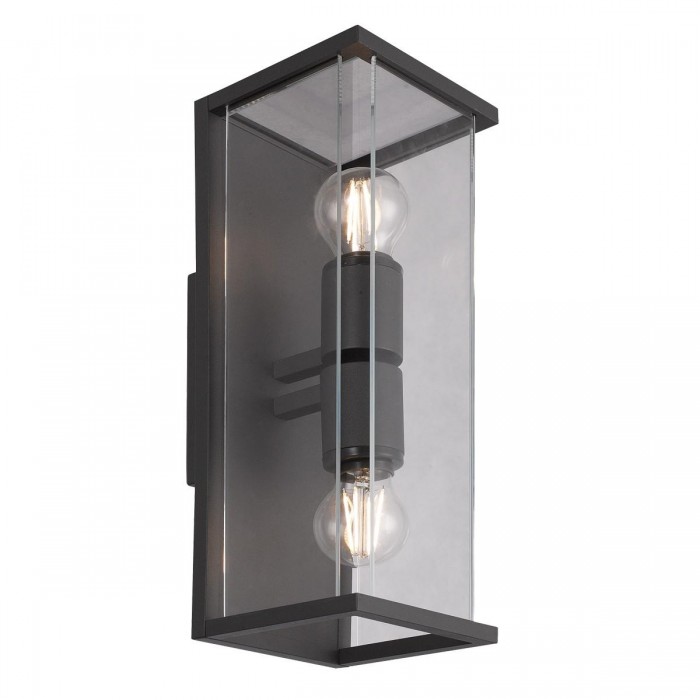 VK/02127/AN - Φωτιστικό φανάρι επίτοιχο, 200-240V, Max2x15W, 2xE27, IP54, 14x16x40cm, ανθρακί VK/02127/AN - Φωτιστικό φανάρι επίτοιχο, 200-240V, Max2x15W, 2xE27, IP54, 14x16x40cm, ανθρακί