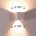 VK/02093/AN/W - Φωτιστικό Led τοίχου, Up/down, 100-240V, 14W, 3000K, 1.510lm, 0-130°, CRI>82, IP54, 10x10.5x11.9cm, ανθρακί