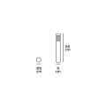 VK/02140/AN/W - Φωτιστικό Led δαπέδου, 200-240V, 3000K, 7W, 420lm, 41°, CRI>80, IP54, ø9xL65cm, ανθρακί
