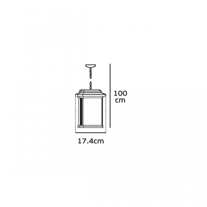 VK/03203/PE/B - Φωτιστικό φανάρι κρεμαστό, 230V, Ε27, Max 20W (LED), IP23, 17.4x100cm, μαύρο VK/03203/PE/B - Φωτιστικό φανάρι κρεμαστό, 230V, Ε27, Max 20W (LED), IP23, 17.4x100cm, μαύρο