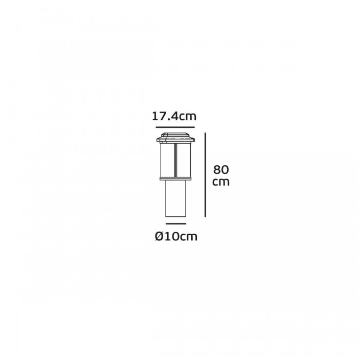 VK/03203/80/B - Φωτιστικό φανάρι δαπέδου, 230V, Ε27, Max 20W (LED), IP23, 17.4x80cm, μαύρο VK/03203/80/B - Φωτιστικό φανάρι δαπέδου, 230V, Ε27, Max 20W (LED), IP23, 17.4x80cm, μαύρο