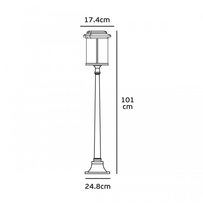VK/03203/100/B - Φωτιστικό φανάρι δαπέδου, 230V, Ε27, Max 20W (LED), IP23, 24.8x101cm, μαύρο VK/03203/100/B - Φωτιστικό φανάρι δαπέδου, 230V, Ε27, Max 20W (LED), IP23, 24.8x101cm, μαύρο