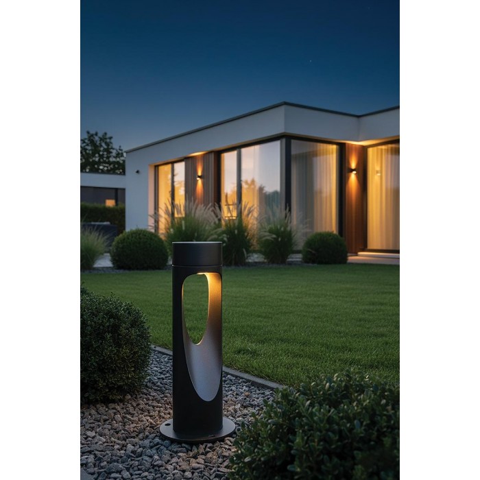 VK/02275/AN/W/30 - Ανθρακί. 3000K. 6W. 237lm. 142°. AC220-240V. LED CREE. 50.000hrs. Dim Νο. -20°C→ 60°C. Εξωτερικό έδαφος. CRI>90. 29.2cm. Αλουμίνιο. IP65