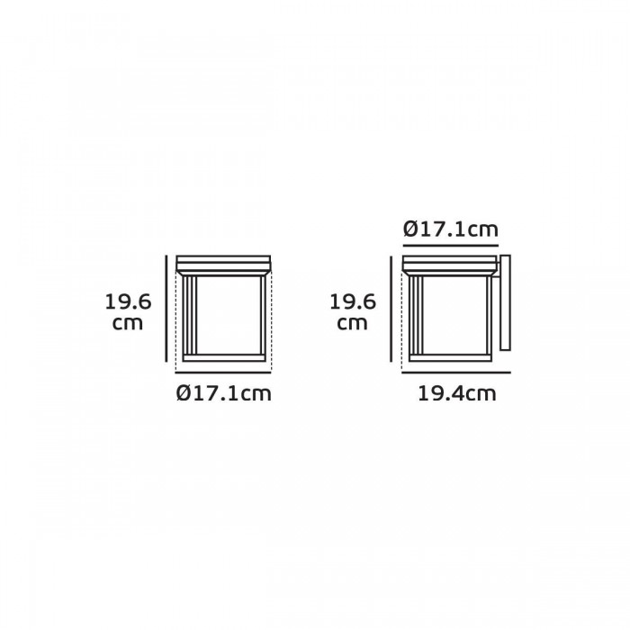 VK/03204/WA/W - Φωτιστικό φανάρι επίτοιχο, 230V, Ε27, Max 20W (LED), IP23, ø17.1x19.6x19.4cm, λευκό