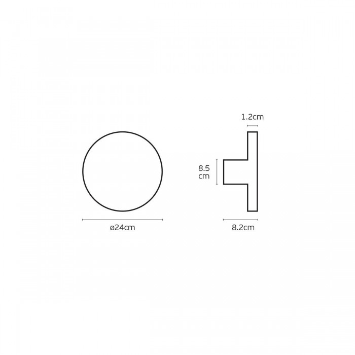 VK/02234/WA/AN/W - Φωτιστικό Led τοίχου, 220-240V, 3000K. 9W. 806lm. CRI>80. IP54, ø24x8.2cm, ανθρακί VK/02234/WA/AN/W - Φωτιστικό Led τοίχου, 220-240V, 3000K. 9W. 806lm. CRI>80. IP54, ø24x8.2cm, ανθρακί