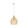 VK/03146PE/35 - Φωτιστικό κρεμαστό rattan, 240V, Ε27, Max 20W (LED), IP20, ø35x40cm, ανοιχτό καφέ