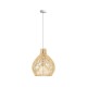 VK/03146PE/35 - Φωτιστικό κρεμαστό rattan, 240V, Ε27, Max 20W (LED), IP20, ø35x40cm, ανοιχτό καφέ
