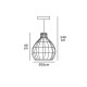 VK/03146PE/35 - Φωτιστικό κρεμαστό rattan, 240V, Ε27, Max 20W (LED), IP20, ø35x40cm, ανοιχτό καφέ