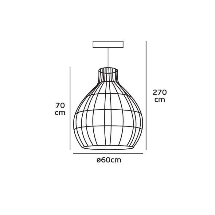 VK/03146PE/60 - Φωτιστικό κρεμαστό rattan, 240V, Ε27, Max 20W (LED), IP20, ø60x70cm, ανοιχτό καφέ VK/03146PE/60 - Φωτιστικό κρεμαστό rattan, 240V, Ε27, Max 20W (LED), IP20, ø60x70cm, ανοιχτό καφέ