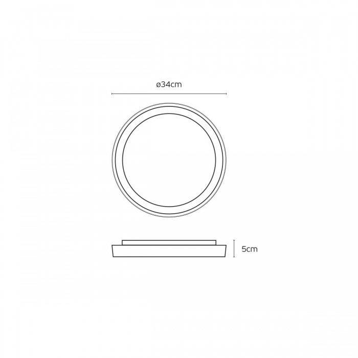 VK/02219/AN/W - Φωτιστικό Led οροφής, 3000K, 26W, 3089lm, 110°, CRI>80, IP54, ø34x5cm, ανθρακί VK/02219/AN/W - Φωτιστικό Led οροφής, 3000K, 26W, 3089lm, 110°, CRI>80, IP54, ø34x5cm, ανθρακί