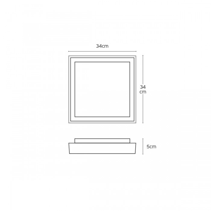 VK/02221/AN/W - Φωτιστικό Led οροφής, 3000K, 26W, 3075lm, 110°, CRI>80, IP54, 34x34x5cm, ανθρακί VK/02221/AN/W - Φωτιστικό Led οροφής, 3000K, 26W, 3075lm, 110°, CRI>80, IP54, 34x34x5cm, ανθρακί