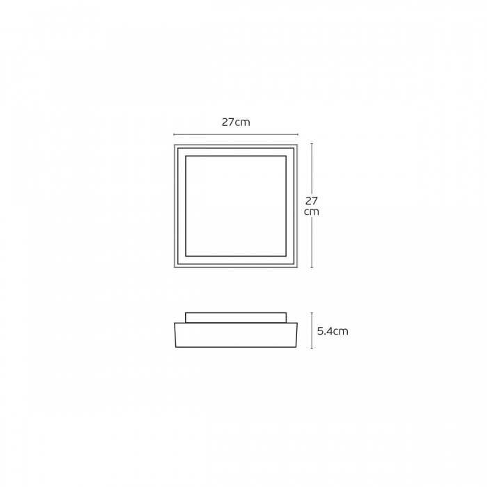 VK/02222/W/W - Φωτιστικό Led οροφής, 3000K, 24W, 2624lm, 110°, CRI>80, IP54, 27x27x5.4cm, ματ λευκό VK/02222/W/W - Φωτιστικό Led οροφής, 3000K, 24W, 2624lm, 110°, CRI>80, IP54, 27x27x5.4cm, ματ λευκό