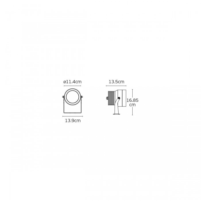 VK/02223/W/W - Φωτιστικό Led κήπου, 3000K, 18W, 1972lm, 60°, CRI>80, IP65, ø11.4x13.5x16.85cm, κινητό, ματ λευκό VK/02223/W/W - Φωτιστικό Led κήπου, 3000K, 18W, 1972lm, 60°, CRI>80, IP65, ø11.4x13.5x16.85cm, κινητό, ματ λευκό