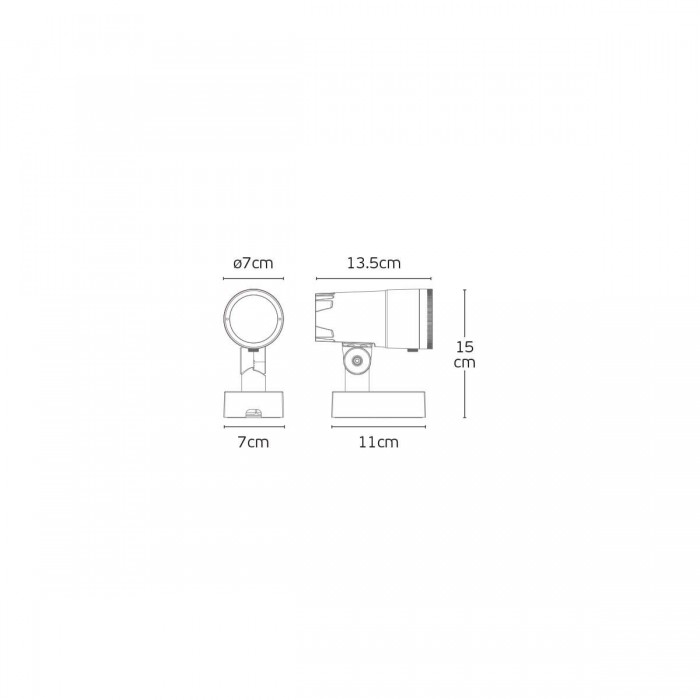 VK/02224/AN/W -<p>Φωτιστικό Led τοίχου, κινητό, 220-240V. 3000K. 9W. 893lm. 50°, CRI>80. IP65, ø7x13.5x15cm, ανθρακί</p> VK/02224/AN/W -<p>Φωτιστικό Led τοίχου, κινητό, 220-240V. 3000K. 9W. 893lm. 50°, CRI>80. IP65, ø7x13.5x15cm, ανθρακί</p>