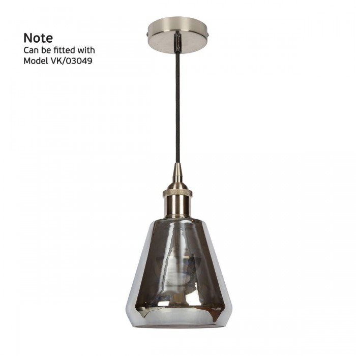 VK/0317/GLASS/G - Καμπάνα γυαλί για Ε27, γκρι, max 60W