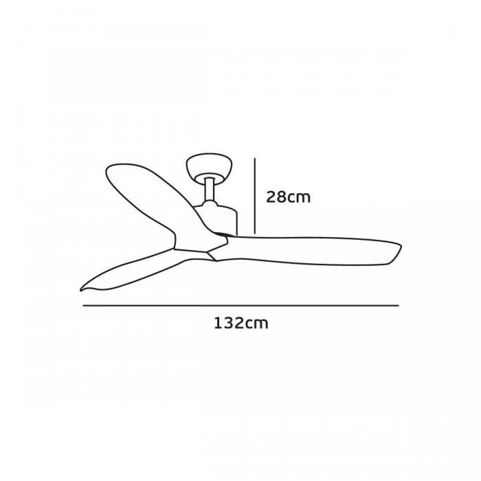 VK/04235/AIR/L-WOOD - Ανεμιστήρας οροφής, 65w, με τηλεχειριστήριο, αλουμίνιο + ξύλο, ανοιχτό καφέ ξύλου, ø132cm