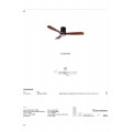 VK/04665/AIR/BW - Μαύρο + Walnut. 3000K-6000K. 20W. 1200lm. Στροφές 90-170/λεπτό. ø132cm. AC100-240V. Οροφής. Ισχύς κινητήρα DC35W. Ισχύς φωτισμού 20W. Περιλαμβάνεται τηλεχειριστήριο & επιτοίχιος χειρισμός. Σίδερο & μασίφ ξύλο (πτερύγια). IP20