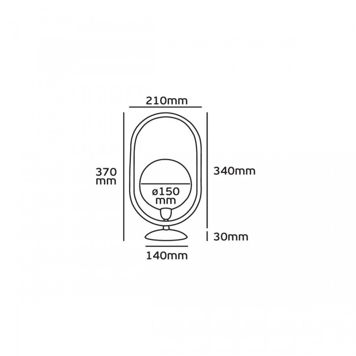 VK/03222/W  - Επιτραπέζιο φωτιστικό G9, με μπάλα ø15, λευκό, MAX 8W