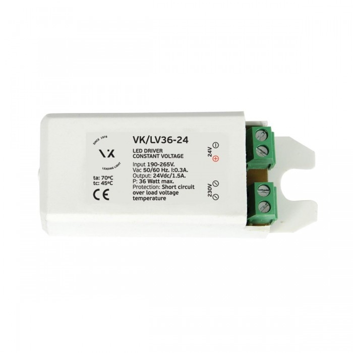 VK/LV36-24 - Τροφοδοτικό  Led 24V 36W. IP20