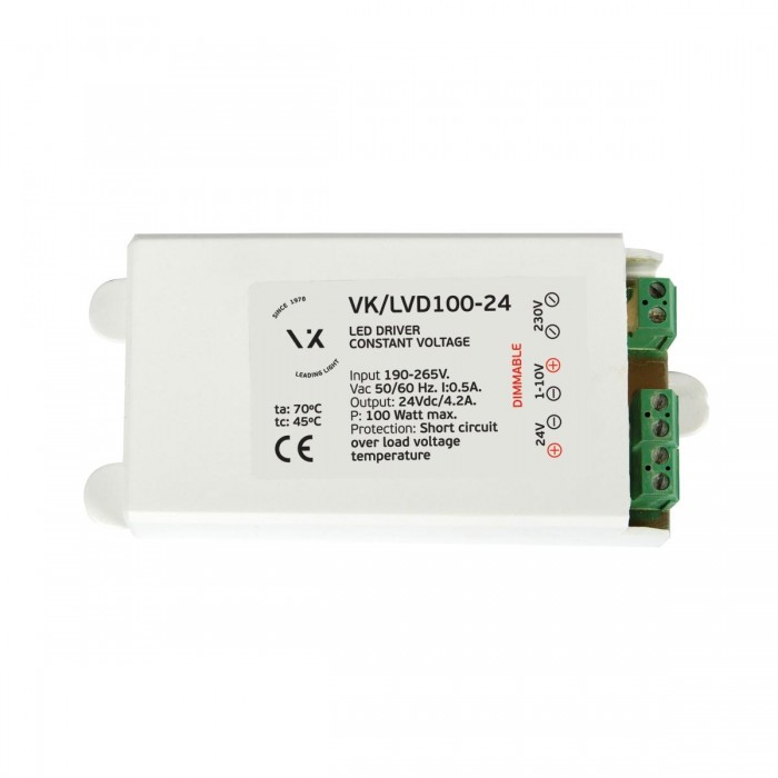 VK/LVD100-24 - Τροφοδοτικό 24V 100W DIM M/S IP20