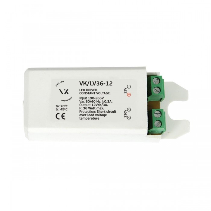 VK/LV36-12 - Τροφοδοτικό  Led 12V 36W. IP20