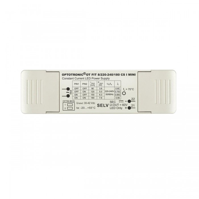 VK/OT FIT 8/220-240/180 CS I MINI - LED τροφοδοτικό OSRAM για modules D35, 2.7-7.6W, AC198-264, DC90/120/150/180mA