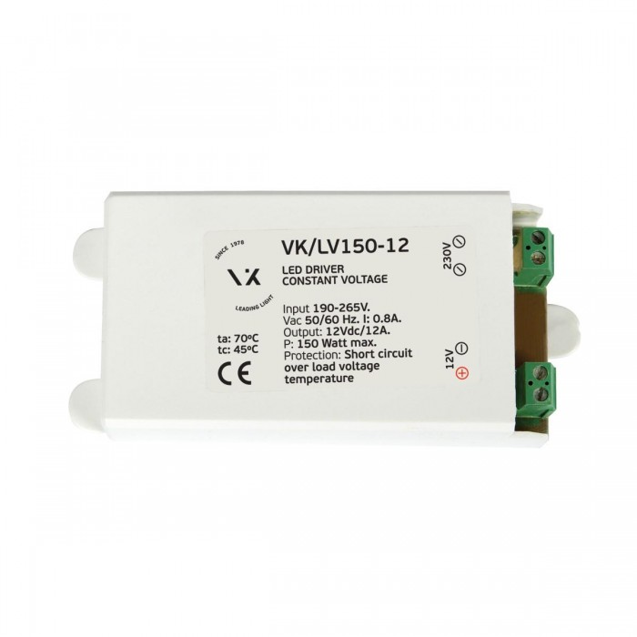 VK/LV150-12 - Τροφοδοτικό  Led 12V 150W. IP20