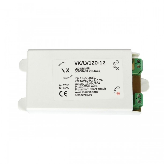 VK/LV120-12 - Τροφοδοτικό  Led 12V 120W. IP20