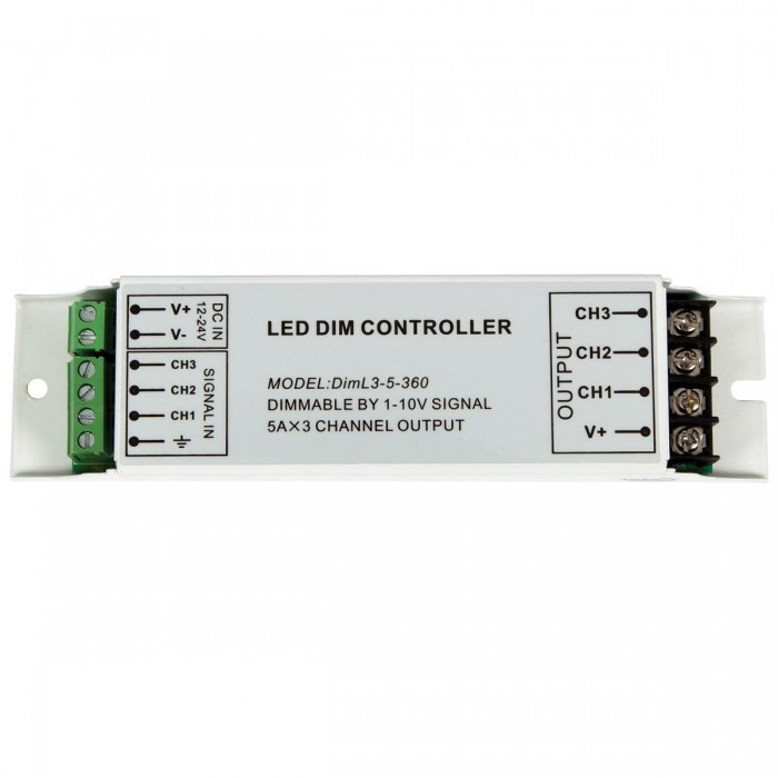 VK/L3-5-360 - Dim Xειριστήριο αναλογικό 120-240W 12-24V 3 κανάλια 5A, IP20 VK/L3-5-360 - Dim Xειριστήριο αναλογικό 120-240W 12-24V 3 κανάλια 5A, IP20