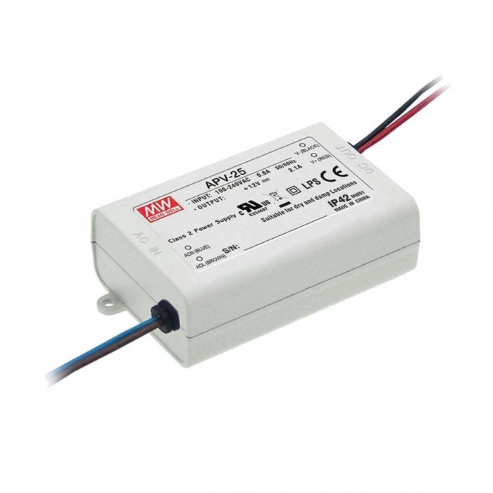 VK/APV-25-12 - Τροφοδοτικό Led MEANWELL 12V 25W. IP42