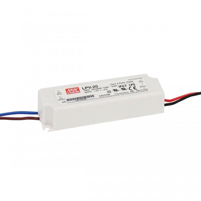 VK/LPV-20-12 - Τροφοδοτικό Led MEANWELL 12V 20W. IP67