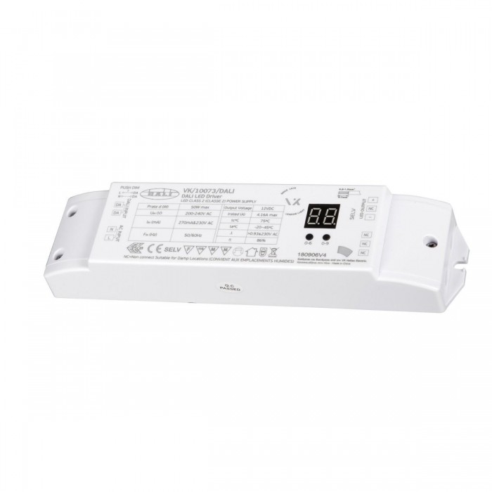 VK/10073/DALI - Τροφοδοτικό DALI, 50W, 200-240VAC, ντιμαριζόμενο, IP20