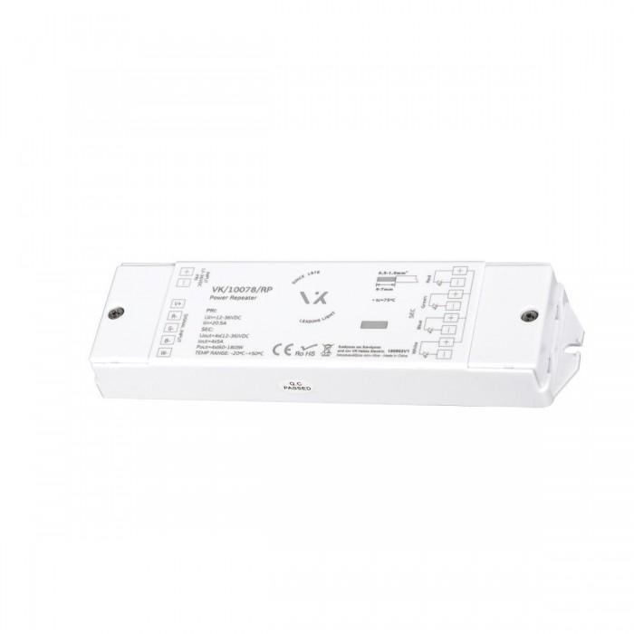 VK/10078/RP - Ενισχυτής ισχύος RGBW, 4 καναλίων, 240/720W, 12-36VDC 