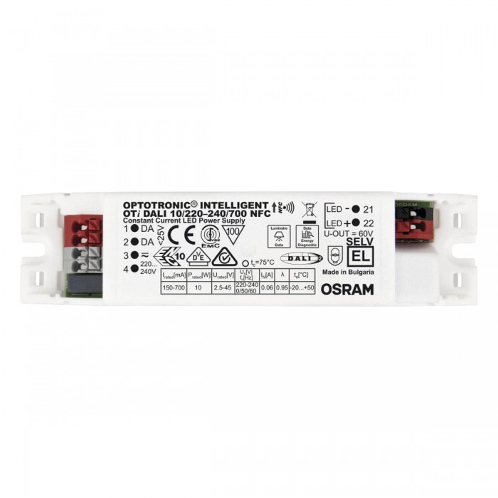 VK/OT DALI 10/220-240/700 NFC DIM - LED τροφοδοτικό OSRAM για modules D35, 10W, AC198-264, DC150-700mA, dimmable