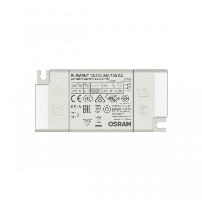 VK/ELEMENT 12/220-240/300 G3 - LED τροφοδοτικό OSRAM για modules D50, 7.2-12.6W, AC198-264V, DC300mA VK/ELEMENT 12/220-240/300 G3 - LED τροφοδοτικό OSRAM για modules D50, 7.2-12.6W, AC198-264V, DC300mA
