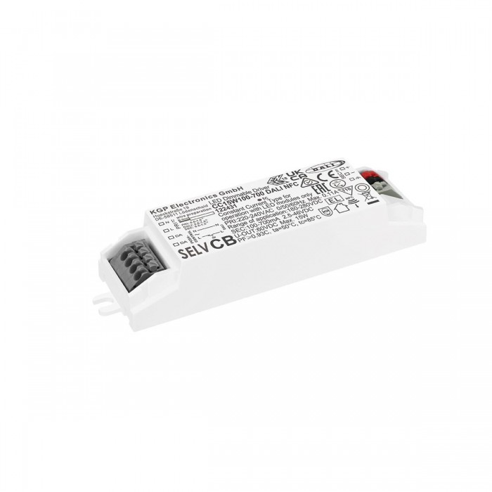 CC15W/100-700/DALI/NFC - Led τροφοδοτικό KGP Dali. 100-700mA. 17.2W. AC220-240V. Πλαστικό. Dim Dali NFC. IP20