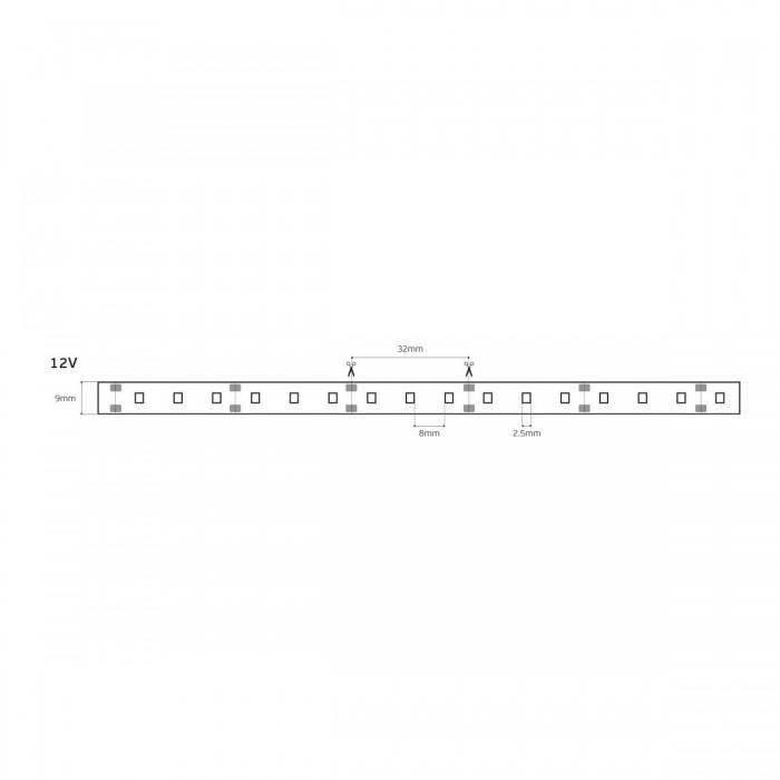 VK/12/3528/W/96 - Ταινία Led SMD 2835, 12V, 8W/m, 1024lm/m, 3000K, 5m/roll, CRI>80, IP20 - 5m VK/12/3528/W/96 - Ταινία Led SMD 2835, 12V, 8W/m, 1024lm/m, 3000K, 5m/roll, CRI>80, IP20 - 5m