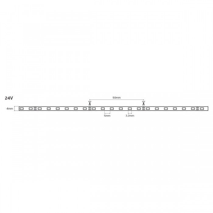 VK/24/2835/WW/120/4MM - Ταινία Led SMD 2835, 24V, 9.69W/m, 969lm/m, 2700K, 5m/roll, CRI>90, IP20 - 5m VK/24/2835/WW/120/4MM - Ταινία Led SMD 2835, 24V, 9.69W/m, 969lm/m, 2700K, 5m/roll, CRI>90, IP20 - 5m