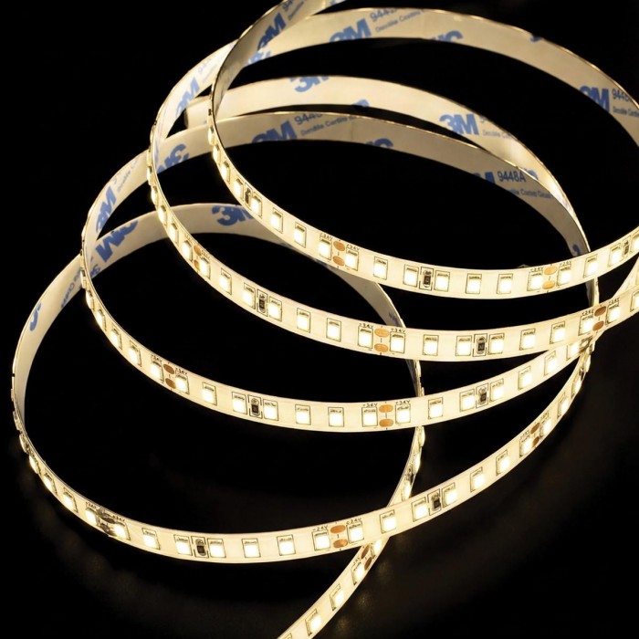 VK/24/2835/927/140/3 - Ταινία LED. 24V. 2700K. 415lm/m. Κοπή κάθε 50mm. 3W/m. 5m/roll. LED SMD 2835. Led qty 140pcs/m. CRI>90. Dim yes. -40°C → 80°C. IP20 - 5m
