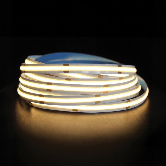 VK/24/COB/965/320/3W - Ταινία LED COB. 24V. 6500K. 340lm/m. Κοπή κάθε 50mm. 3W/m. 5m/roll. LED COB 320. Led qty 320pcs/m. CRI>90. Dim yes. -40°C → 80°C. IP20 - 5m