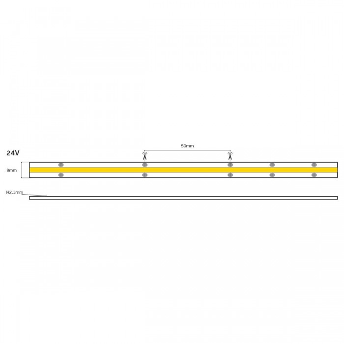 VK/24/COB/965/320 - Ταινία LED COB. 24V. 6500K. 850lm/m. Κοπή κάθε 50mm. 7W/m. 5m/roll. LED COB 320. Led qty 320pcs/m. CRI>90. Dim yes. -40°C → 80°C. IP20 - 5m VK/24/COB/965/320 - Ταινία LED COB. 24V. 6500K. 850lm/m. Κοπή κάθε 50mm. 7W/m. 5m/roll. LED COB 320. Led qty 320pcs/m. CRI>90. Dim yes. -40°C → 80°C. IP20 - 5m