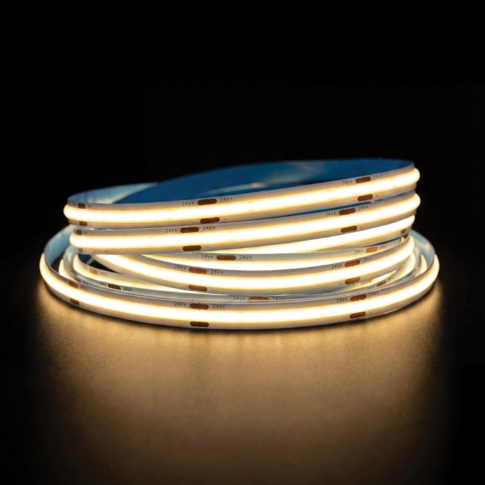 VK/24/COBW/930/528 - Ταινία LED COB. 24V. 3000K. 1430lm/m. Κοπή κάθε 45.45mm. 14W/m. 5m/roll. LED COB 528. Led qty 528pcs/m. CRI>90. Dim yes. -40°C → 80°C. IP65 - 5m