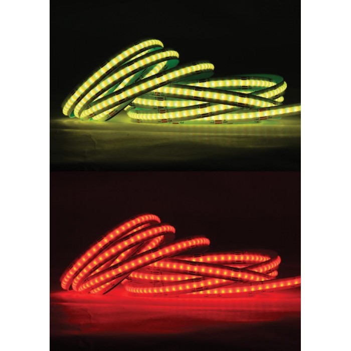VK/24/COB/RGB/576 - Ταινία LED COB. 24V. RGB. 398.44lm/m. Κοπή κάθε 50mm. 14W/m. 5m/roll. LED COB 576. Led qty 576pcs/m. CRI>90. Dim yes. -40°C → 80°C. IP20 - 5m