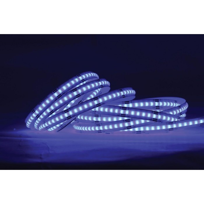 VK/24/COB/RGB/576 - Ταινία LED COB. 24V. RGB. 398.44lm/m. Κοπή κάθε 50mm. 14W/m. 5m/roll. LED COB 576. Led qty 576pcs/m. CRI>90. Dim yes. -40°C → 80°C. IP20 - 5m