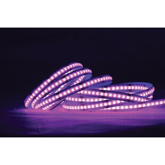 VK/24/COB/RGB/576 - Ταινία LED COB. 24V. RGB. 398.44lm/m. Κοπή κάθε 50mm. 14W/m. 5m/roll. LED COB 576. Led qty 576pcs/m. CRI>90. Dim yes. -40°C → 80°C. IP20 - 5m